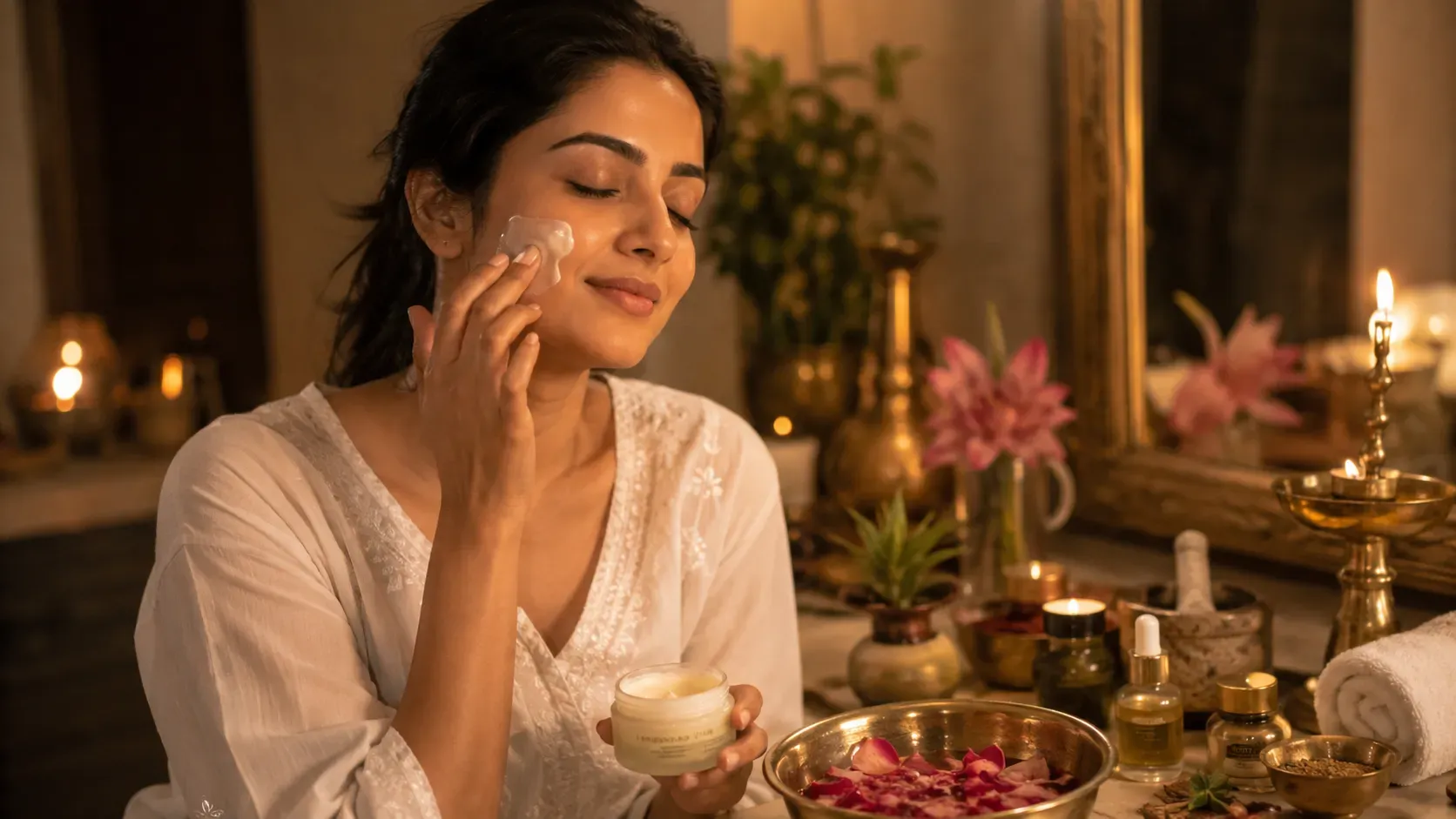 The 3-Step Ayurvedic Night Routine for Glowing Skin Every Morning