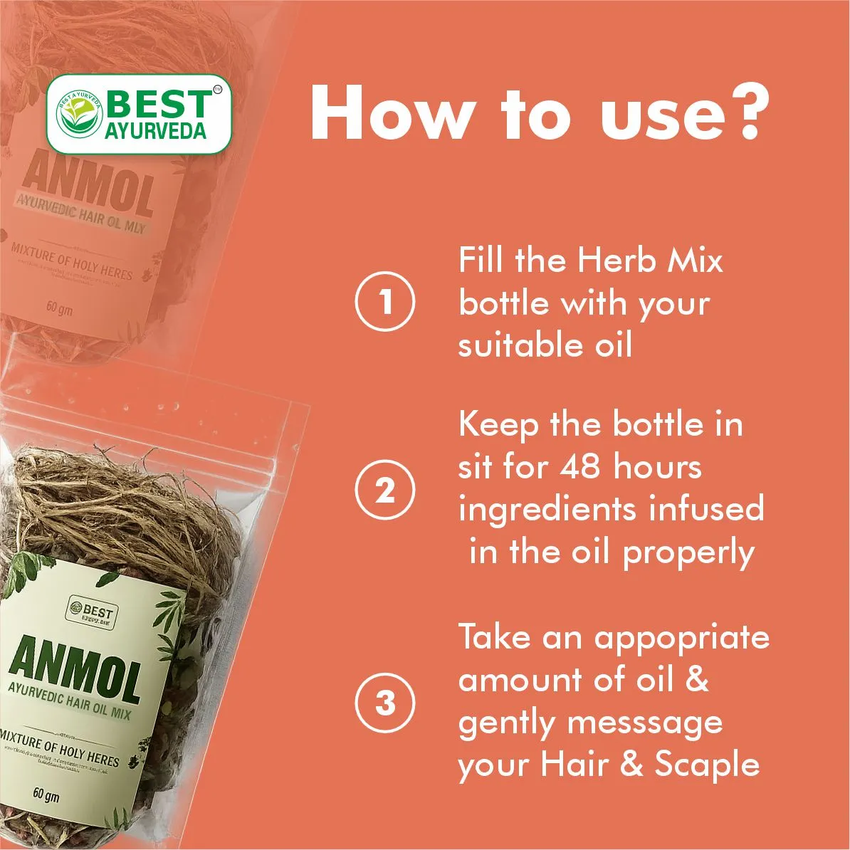Anmol Herbal Hair Oil Mix thumbnail 6 - Best Ayurveda