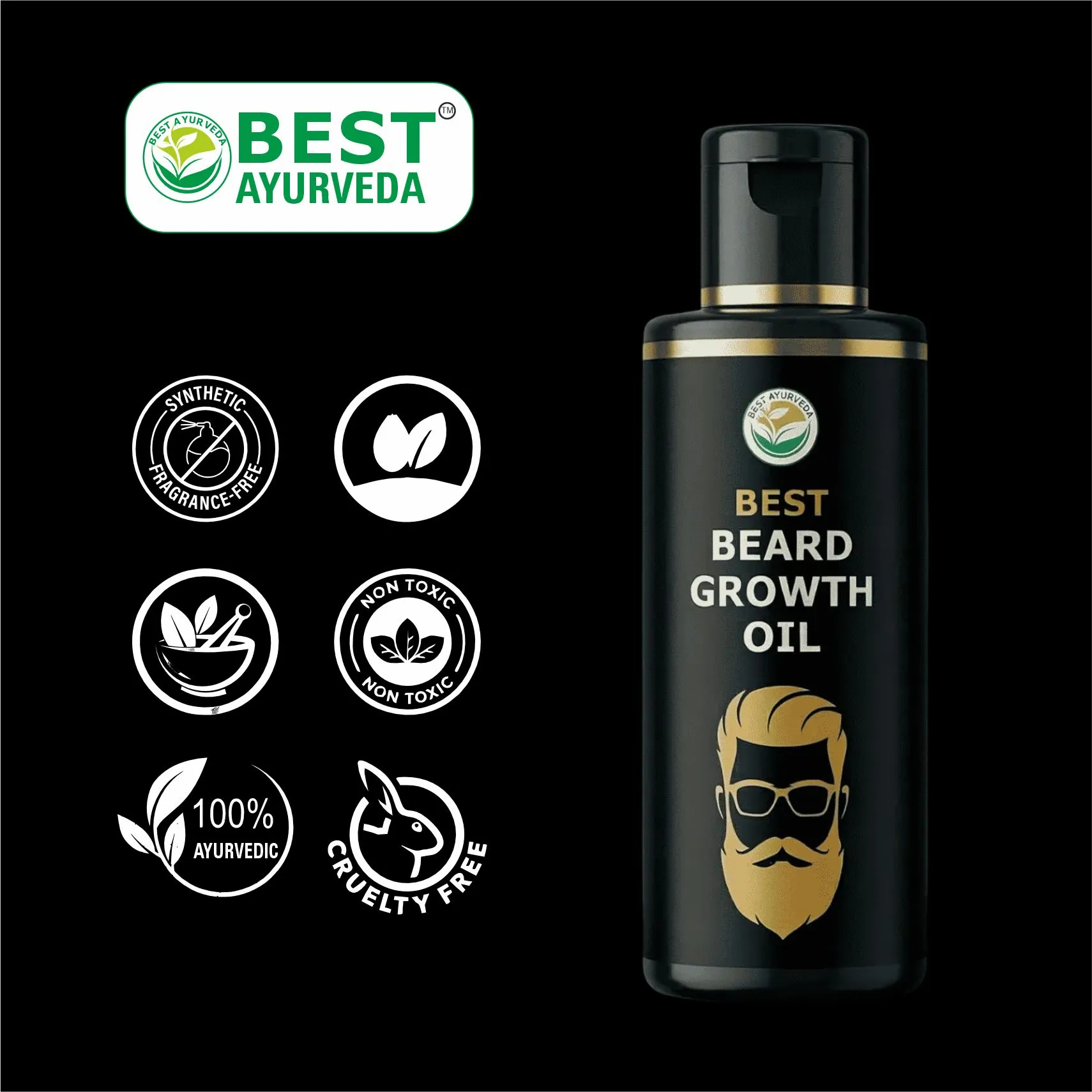 Best Beard Growth Oil - 100ml thumbnail 3 - Best Ayurveda
