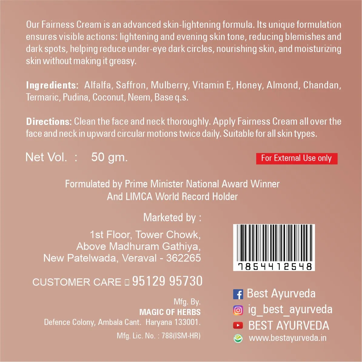 Best Fairness Cream - 50g thumbnail 6 - Best Ayurveda
