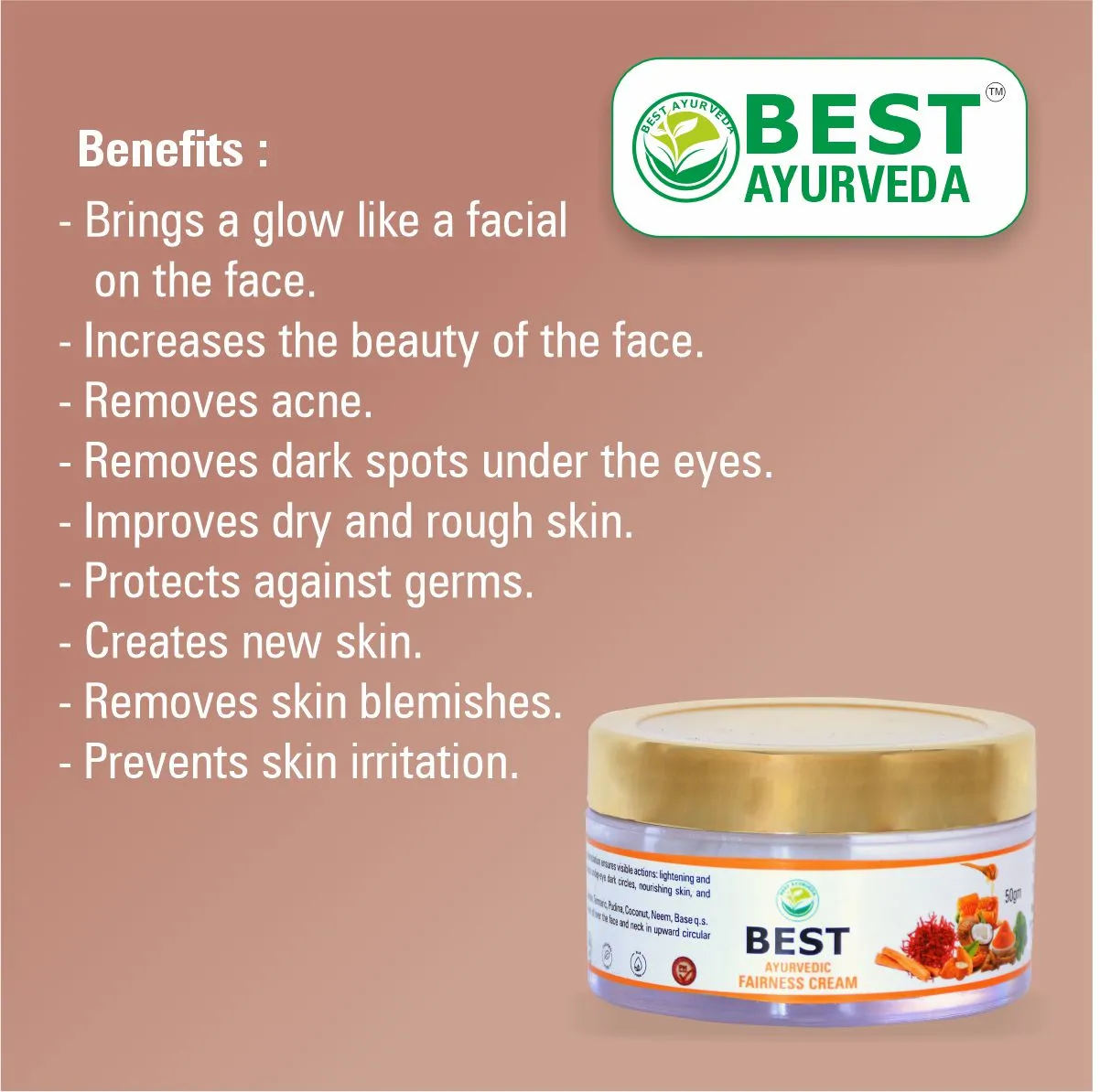 Best Fairness Cream - 50g thumbnail 4 - Best Ayurveda
