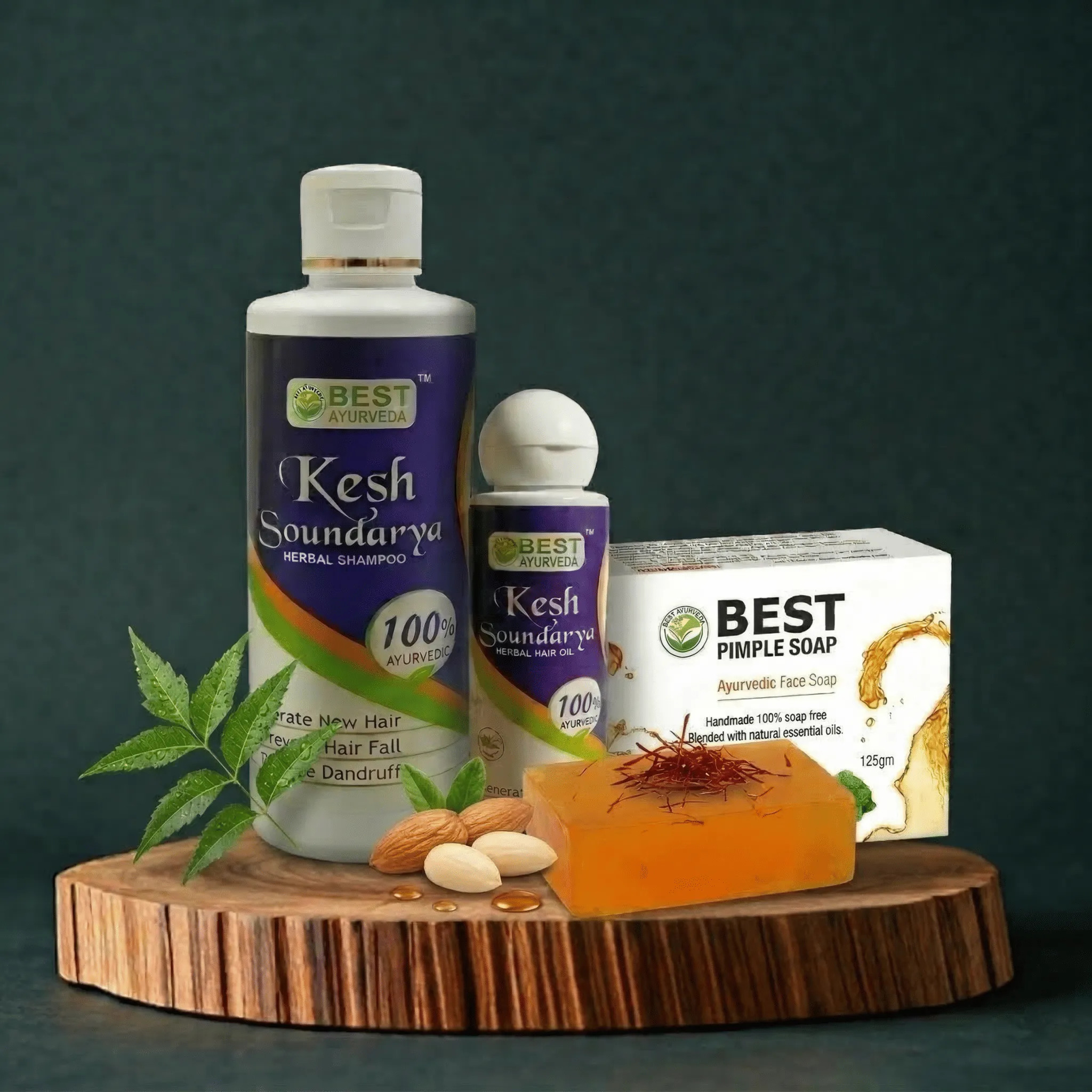 Keshsoundarya Herbal Hair Oil & Herbal Shampoo & Best Pimple Soap - Authentic Ayurvedic Wellness - Best Ayurveda