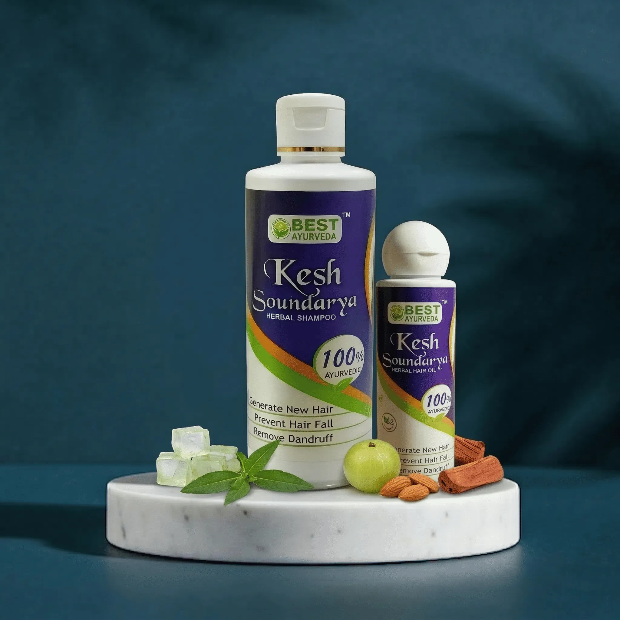 Keshsoundarya Herbal Hair Oil 100ml & Herbal Shampoo 250ml - Authentic Ayurvedic Wellness - Best Ayurveda