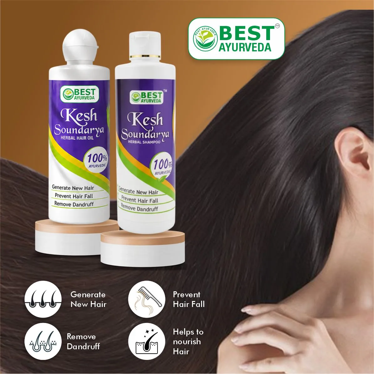 Keshsoundarya Herbal Hair Oil 250ml & Herbal Shampoo 250ml thumbnail 4 - Best Ayurveda