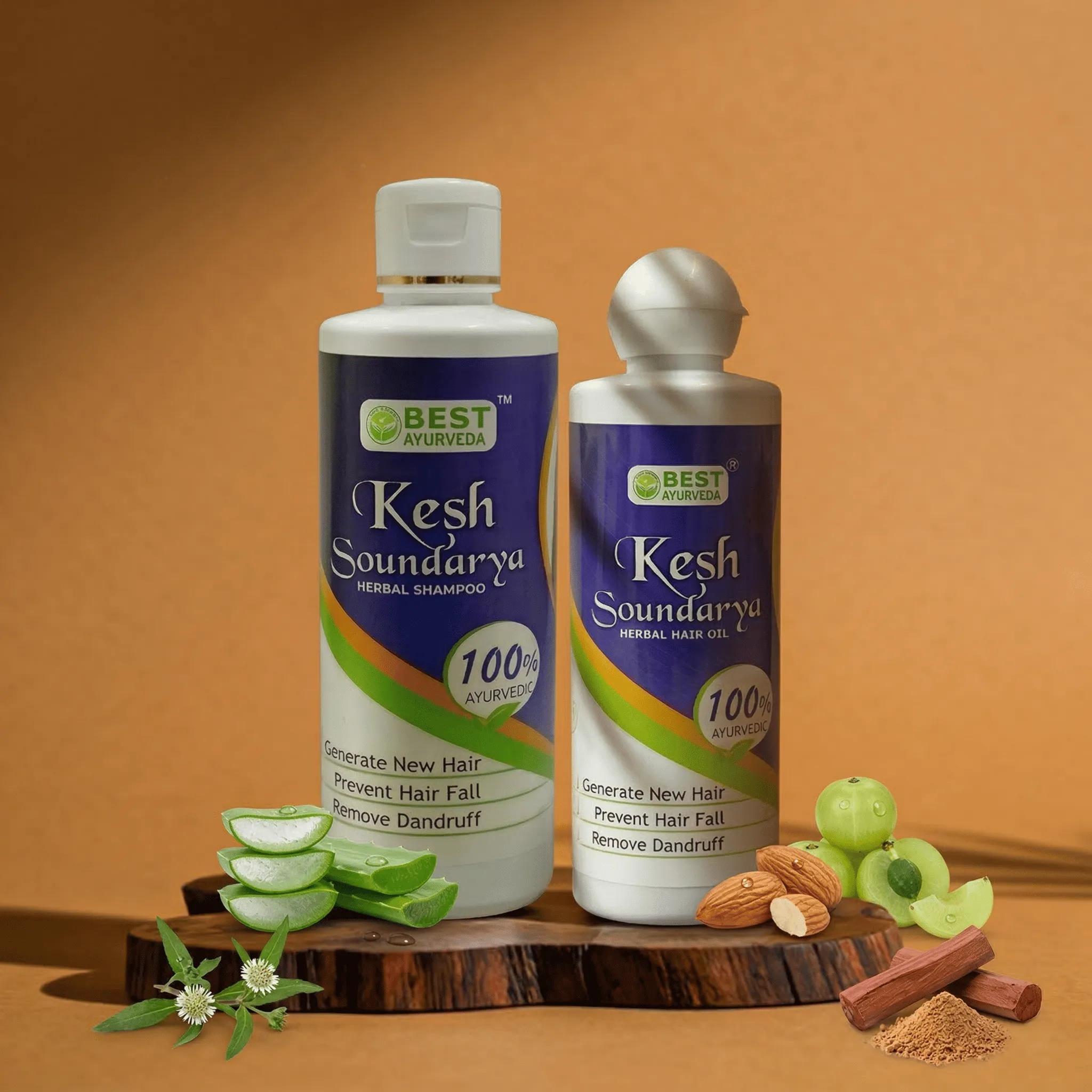 Keshsoundarya Herbal Hair Oil 250ml & Herbal Shampoo 250ml - Official Best Ayurveda Product
