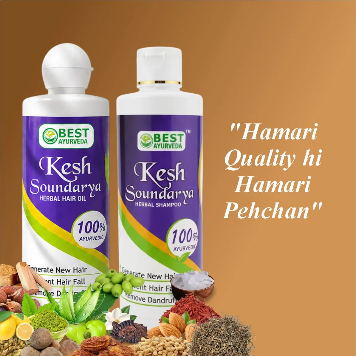 Keshsoundarya Herbal Hair Oil 250ml & Herbal Shampoo 250ml thumbnail 5 - Best Ayurveda