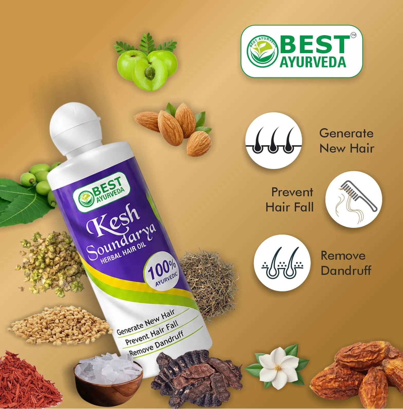 Keshsoundarya Herbal Hair Oil - Pack Of 2 thumbnail 3 - Best Ayurveda