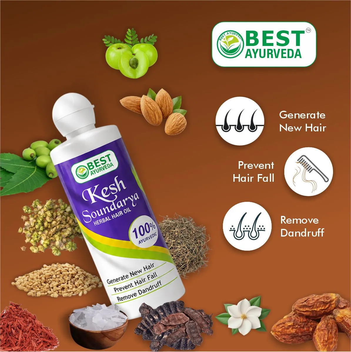 Keshsoundarya Herbal Hair Oil - 250ml thumbnail 2 - Best Ayurveda