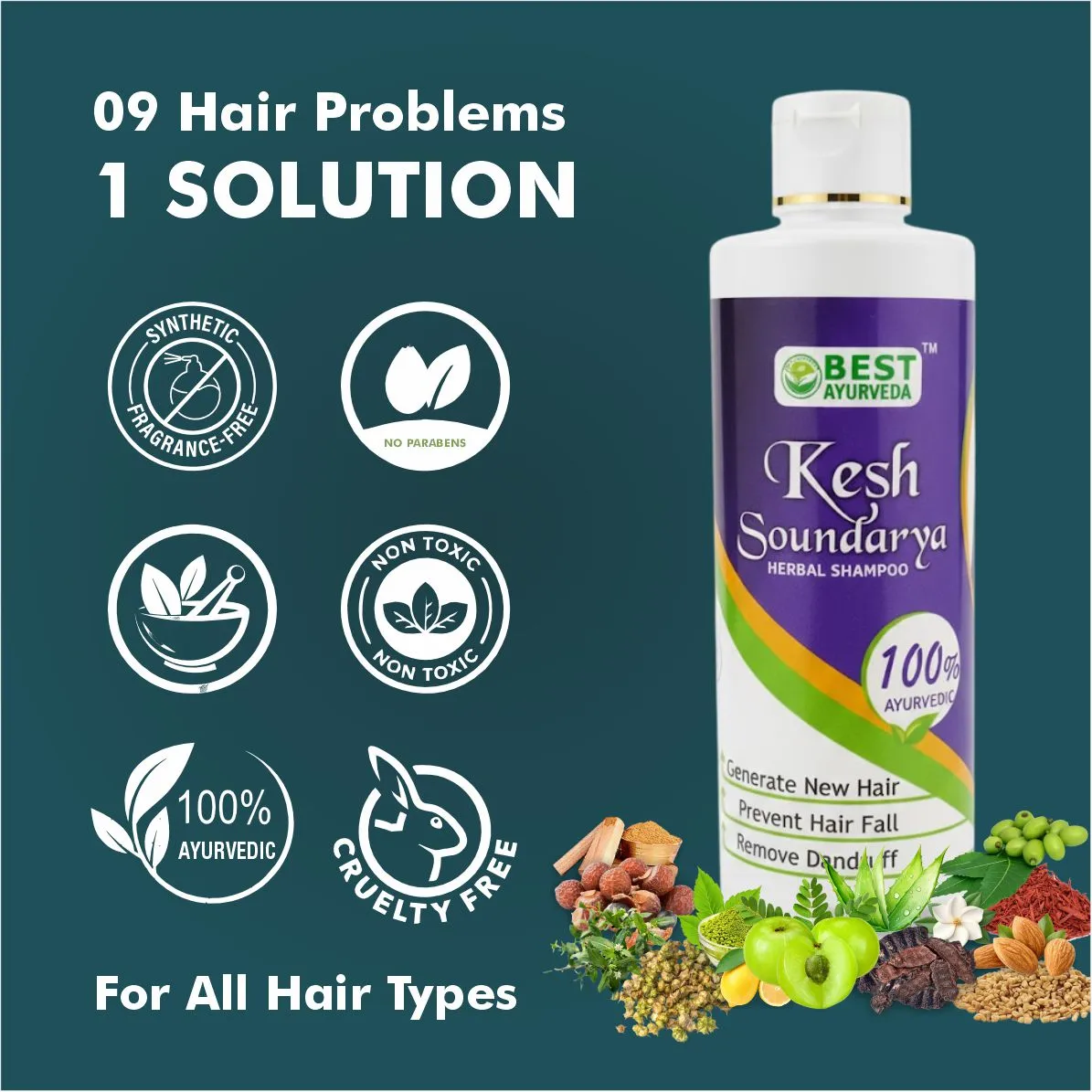 Keshsoundarya Herbal Shampoo - 250ml thumbnail 3 - Best Ayurveda
