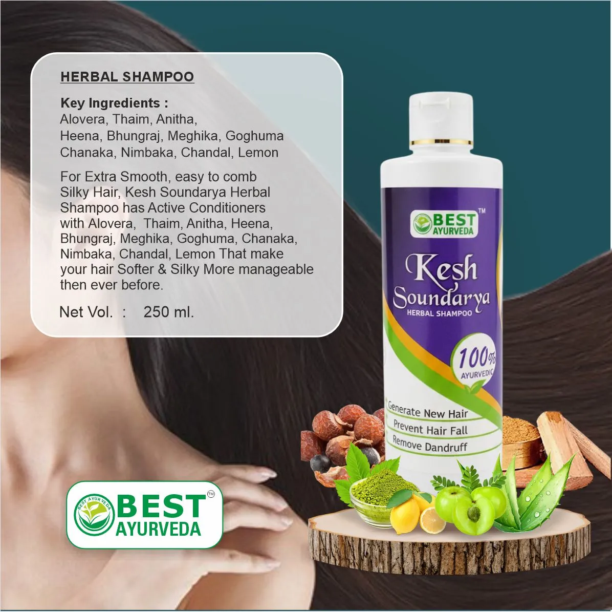 Keshsoundarya Herbal Shampoo - 250ml thumbnail 6 - Best Ayurveda
